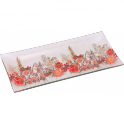 Tray - glass plate flowers