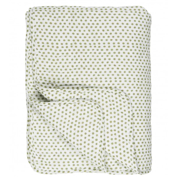 Blanket - quilt - green dots, 130 x 180 cm
