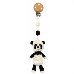 Stroller clip with rattle panda