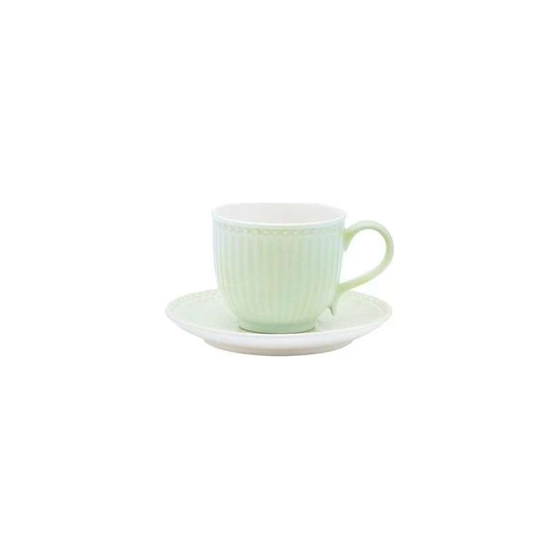 Cup and saucer - Alice pale green