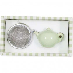Tea infuser Laura white with chain by Greengate