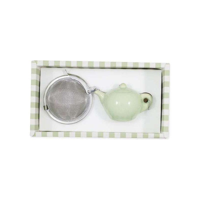 Tea infuser Laura white with chain by Greengate