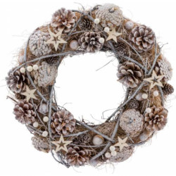Natural Wreath Of Driftwood With Shells, Natural