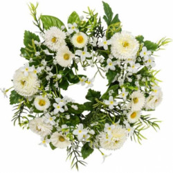 White Daisy Wreath

